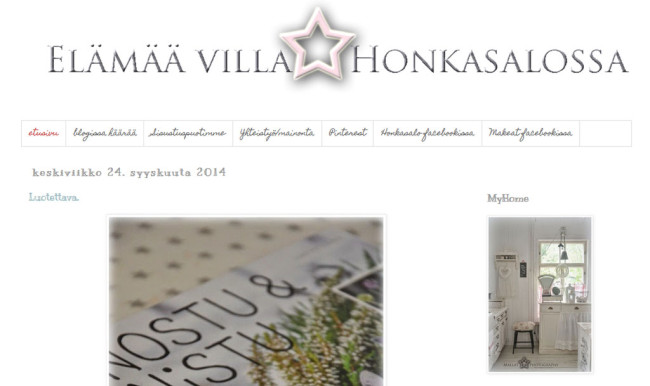 Sisustusblogi Elämää Villa Honkasalossa