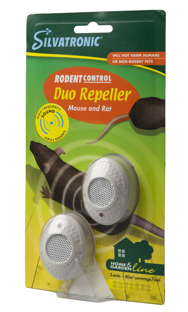Silvalure Duo Repeller hiiren- ja rotankarkotin karkottaa tehokkaasti hiiret- ja rotat sisätiloista.